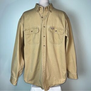 Carhartt Tan Heavyweight Button-Up Work Shirt - Size Large Tall